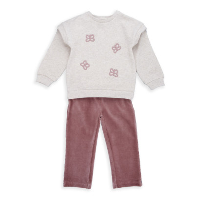 Conjunto 2p Beig Mariposas