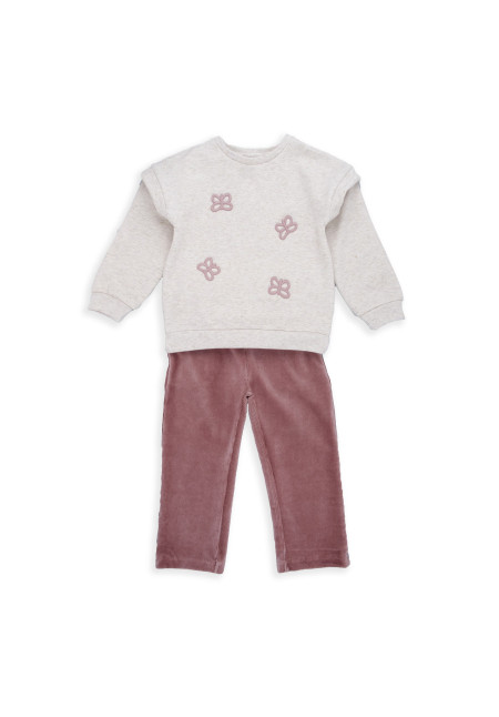 Conjunto 2p Beig Mariposas