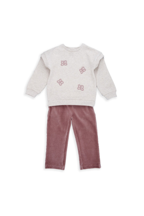 Conjunto 2p Beig Mariposas
