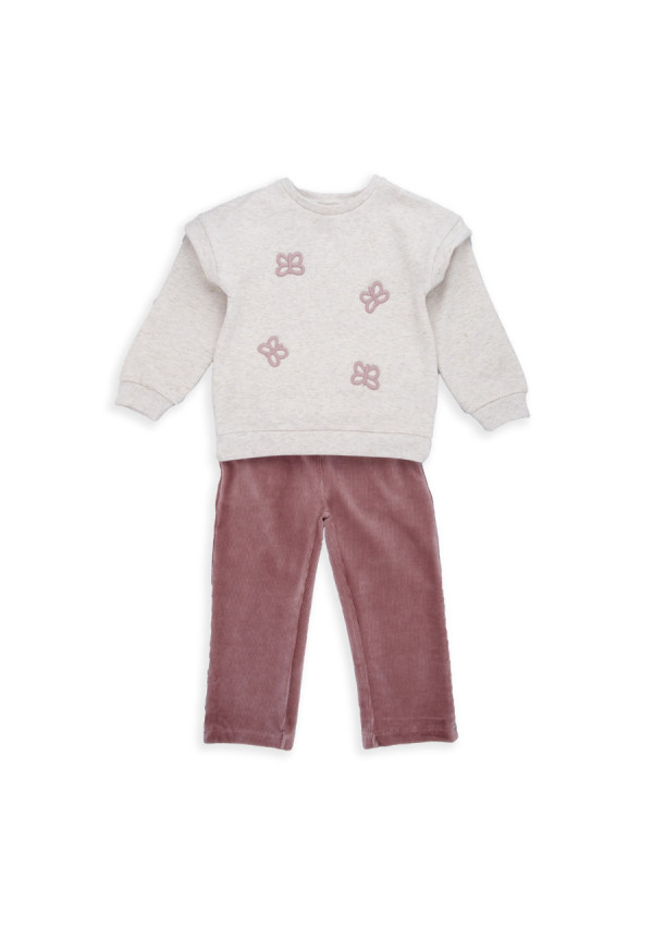 Conjunto 2p Beig Mariposas
