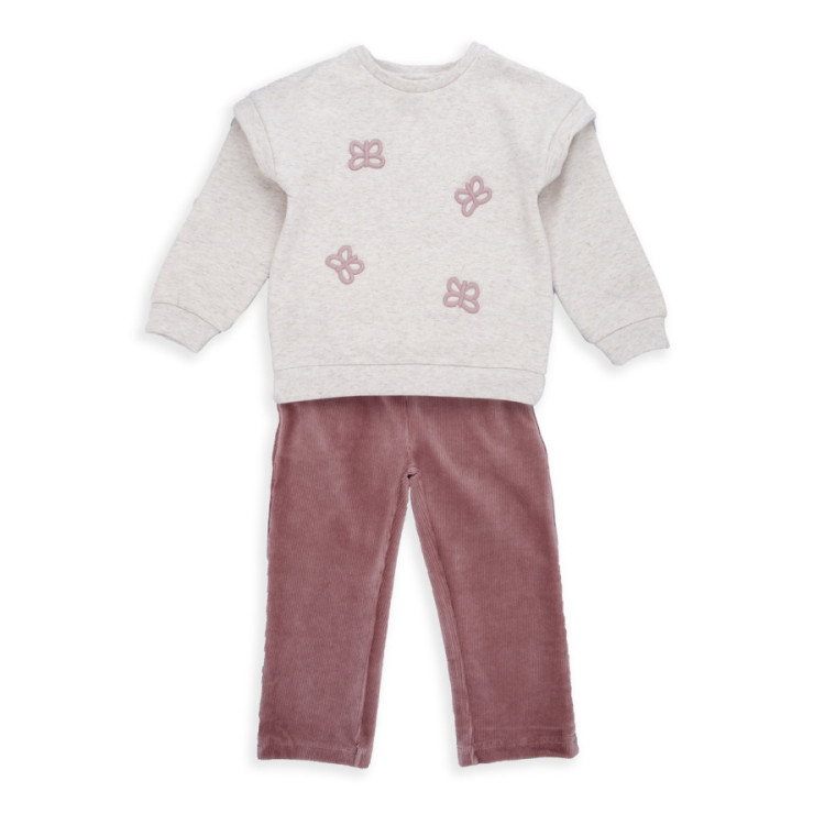 Conjunto 2p Beig Mariposas