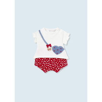 Conjunto 2p Rojo Corazones