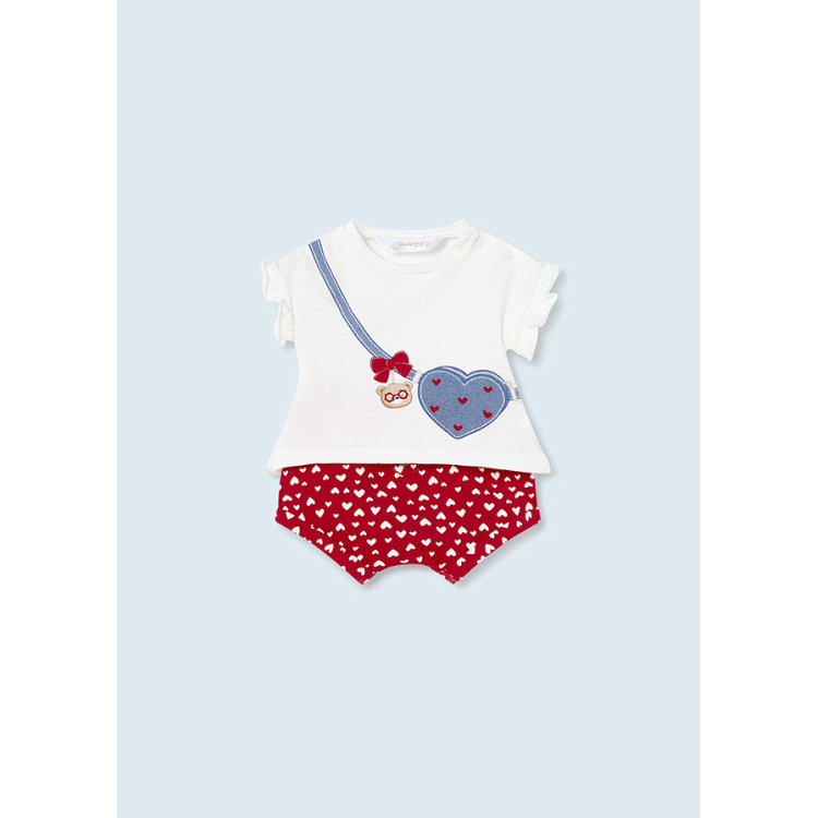 Conjunto 2p Rojo Corazones