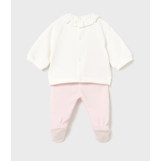 Conjunto Polaina 2p Rosa Lunares