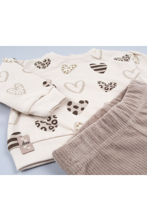 Conjunto 2p Crudo/Corazones