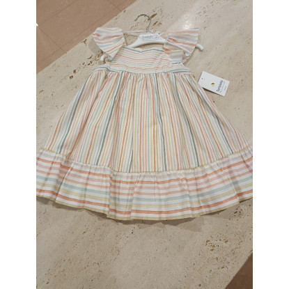 Vestido Rayas Coral