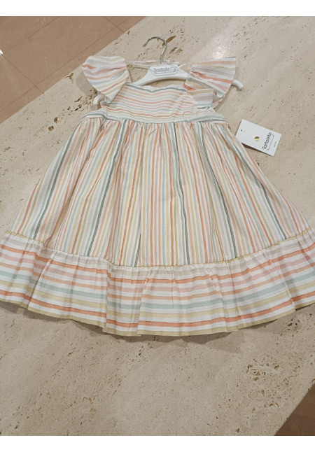 Vestido Rayas Coral