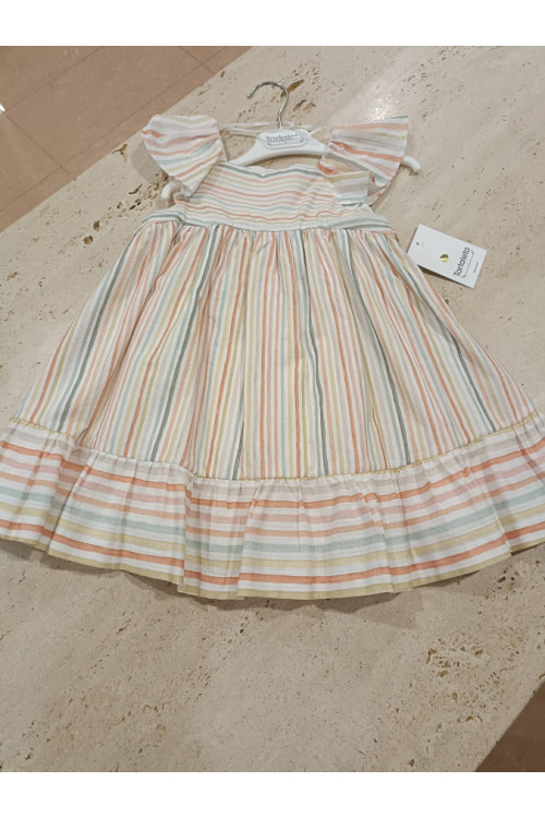 Vestido Rayas Coral