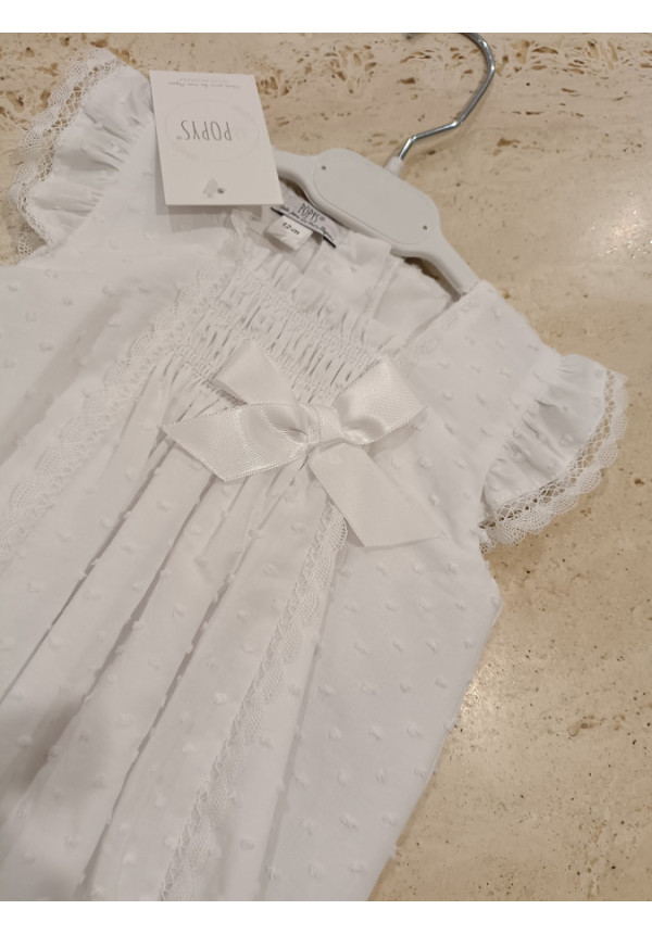 Pelele Ceremonia Plumeti Blanco