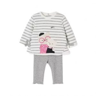 Conjunto 2p Gris/Blanco