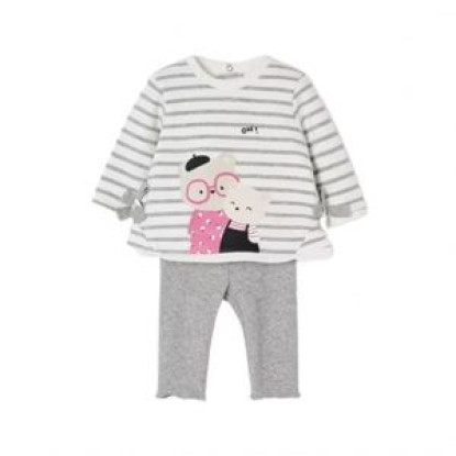 Conjunto 2p Gris/Blanco