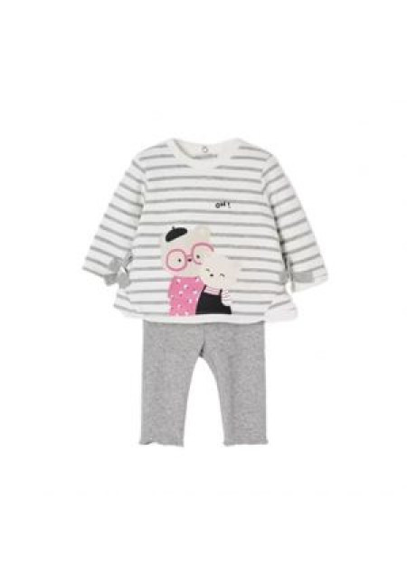 Conjunto 2p Gris/Blanco
