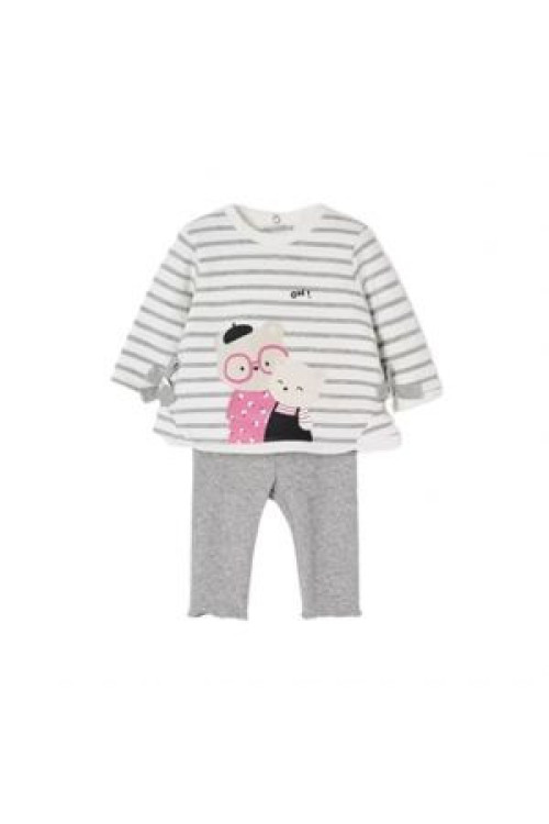 Conjunto 2p Gris/Blanco