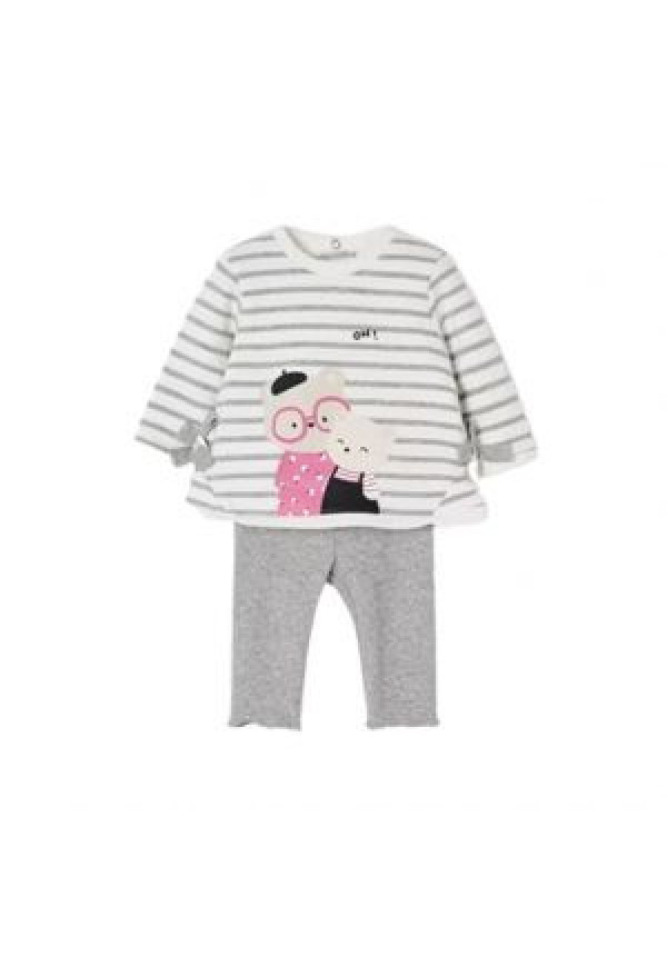 Conjunto 2p Gris/Blanco