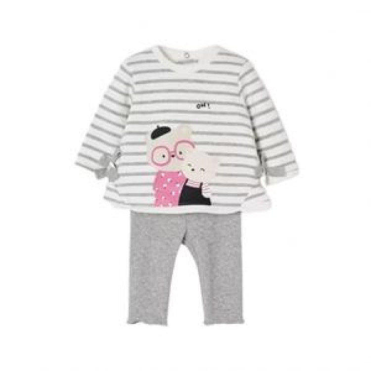 Conjunto 2p Gris/Blanco