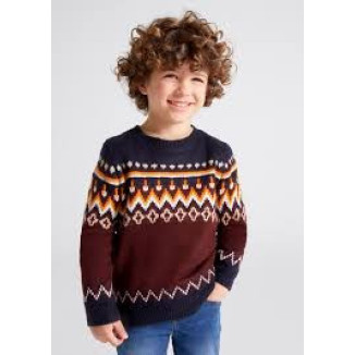 Jersey Punto Jacquard Ciruela