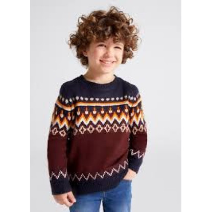 Jersey Punto Jacquard Ciruela