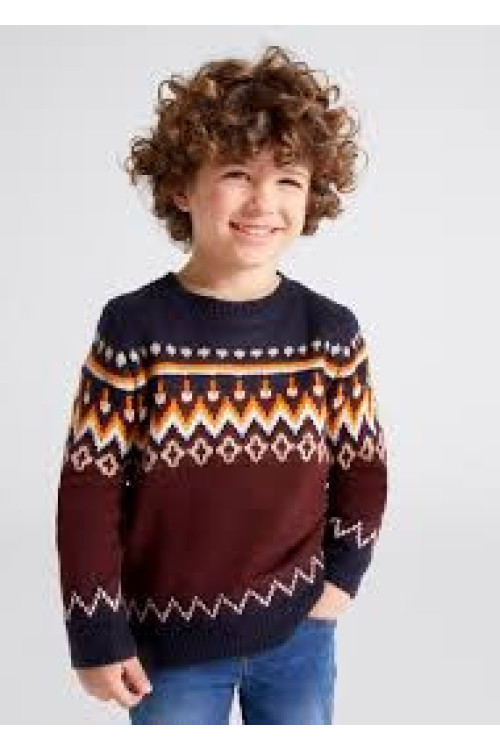 Jersey Punto Jacquard Ciruela