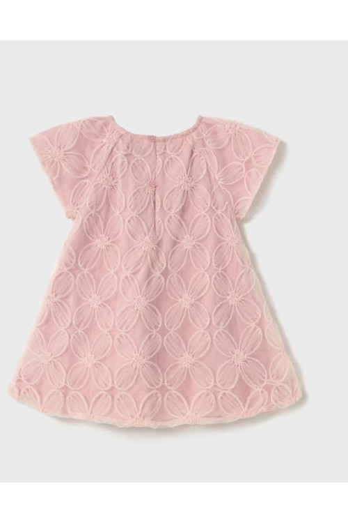 Vestido Tul Flores Rosa