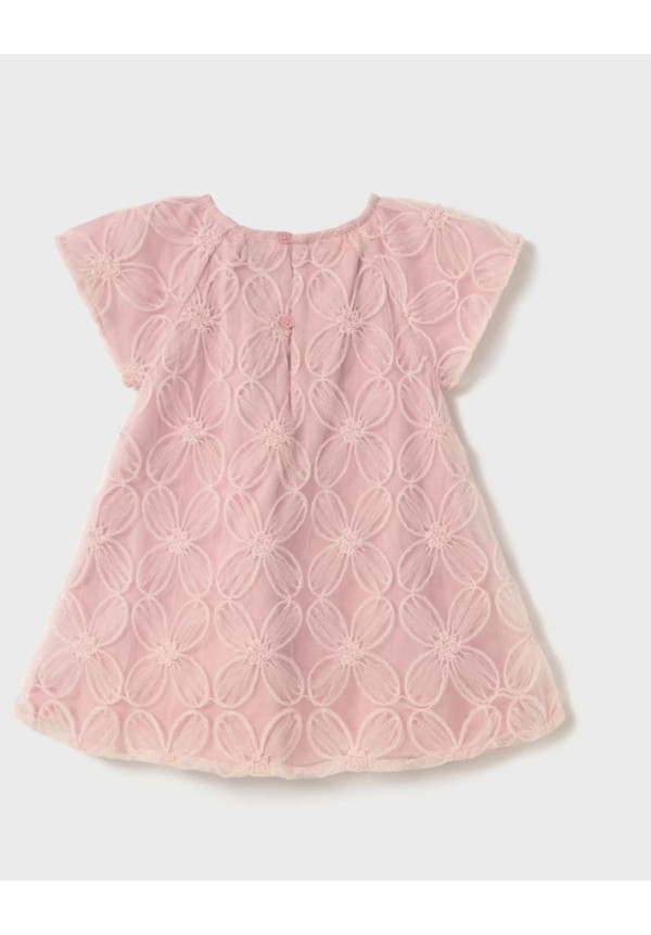 Vestido Tul Flores Rosa