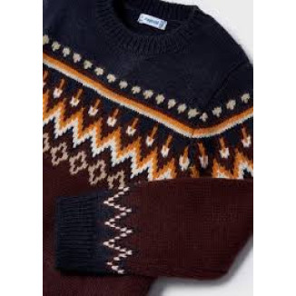 Jersey Punto Jacquard Ciruela