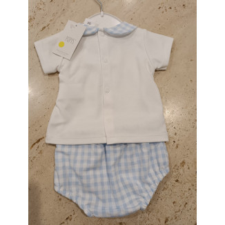 Conjunto 2p Azul Cuadros
