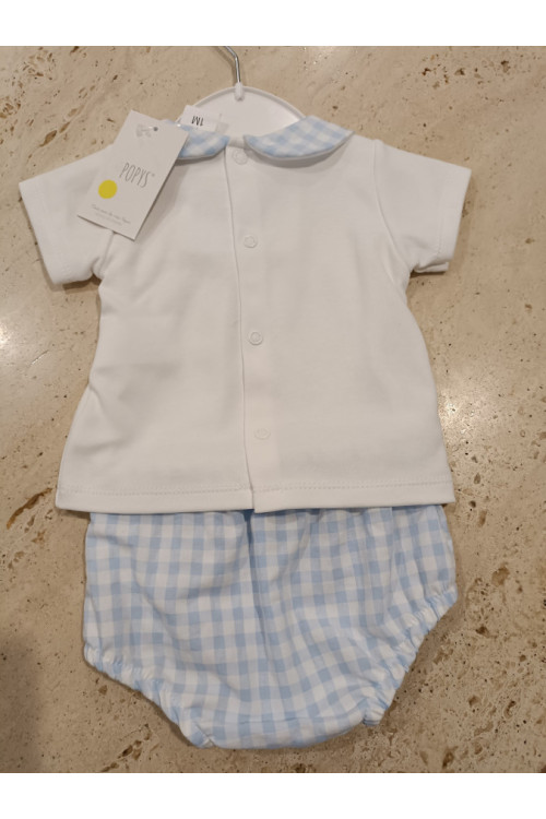 Conjunto 2p Azul Cuadros