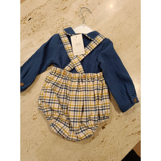Conjunto peto cuadros amarilo