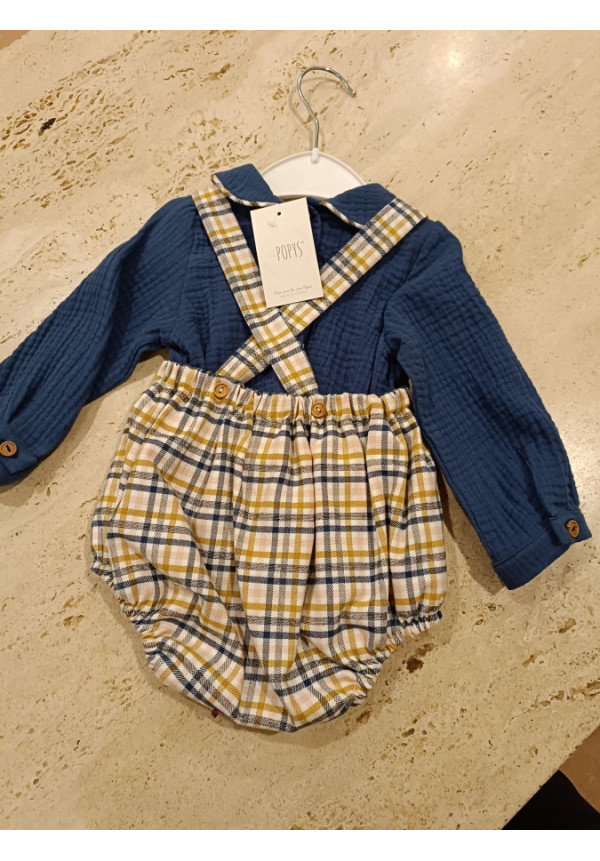 Conjunto peto cuadros amarilo