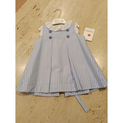 Vestido Azul Rayas/Blanco