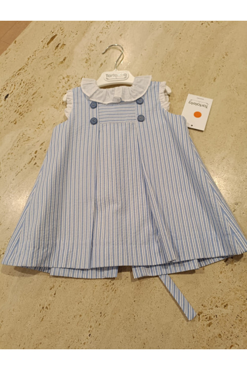 Vestido Azul Rayas/Blanco