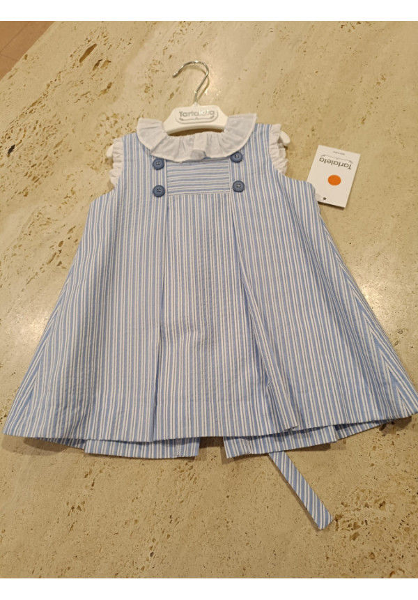 Vestido Azul Rayas/Blanco