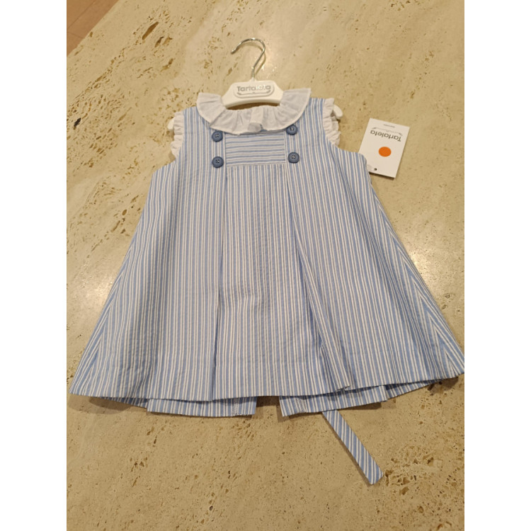 Vestido Azul Rayas/Blanco