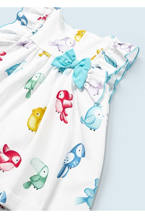 Vestido Turquesa Pájaros