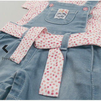 Conjunto 2p Peto Vaquero Rosa