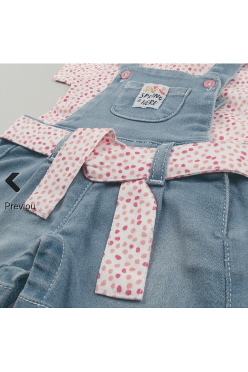 Conjunto 2p Peto Vaquero Rosa