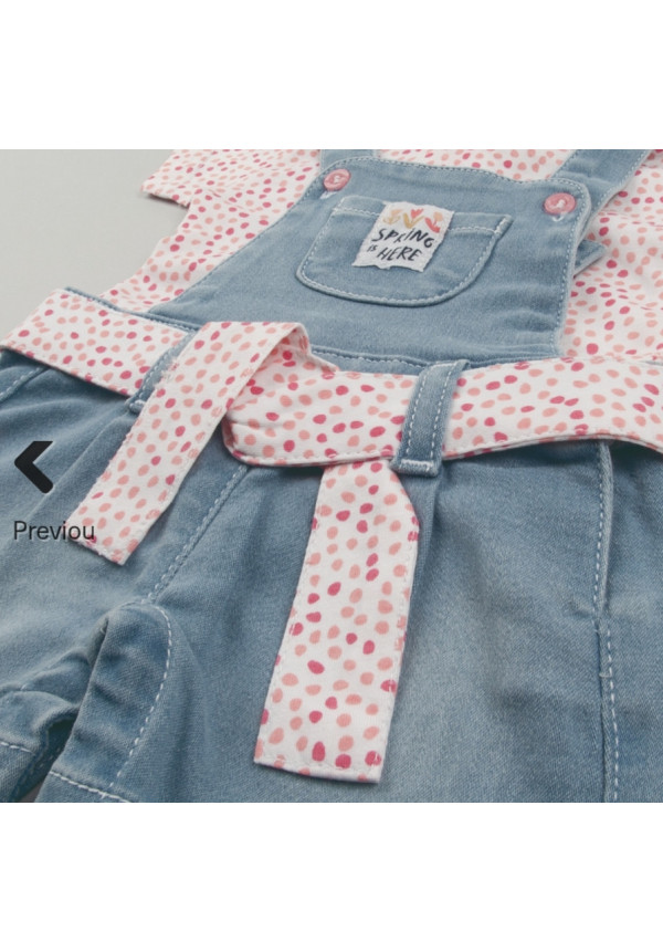 Conjunto 2p Peto Vaquero Rosa