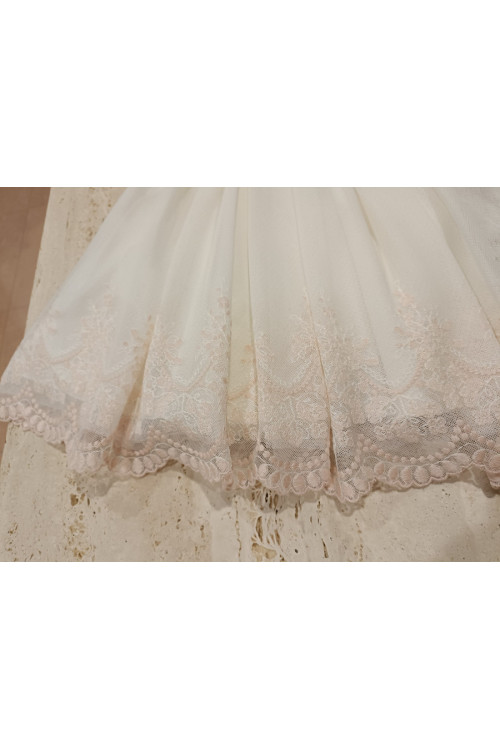 Vestido Ceremonia Crema-Salmon