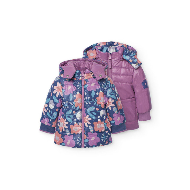 Parka Acolchada Reversible Morada