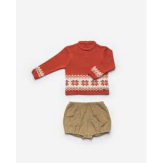 Conjunto 2p Naranja/marrón