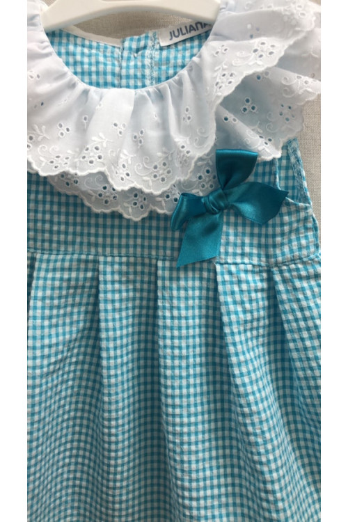 Vestido Cuadros Azul/Blanco