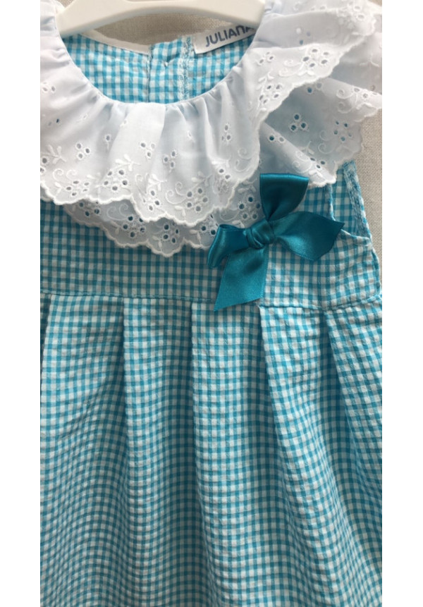 Vestido Cuadros Azul/Blanco