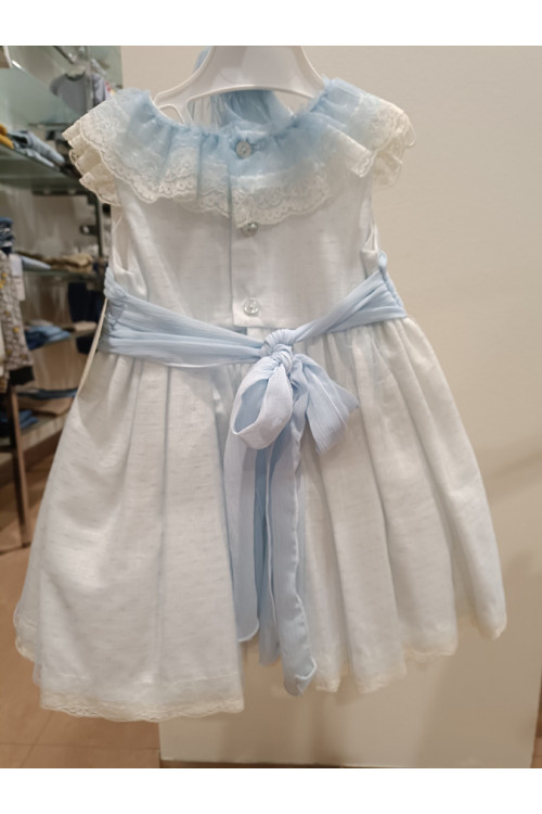 Vestido Ceremonia + Capota Azul Claro