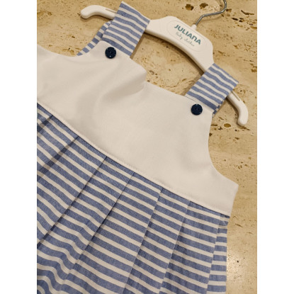 Vestido Cortado Cintura Rayado