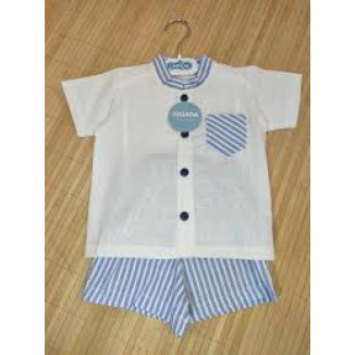 Conjunto 2p Blanco Azul Noche