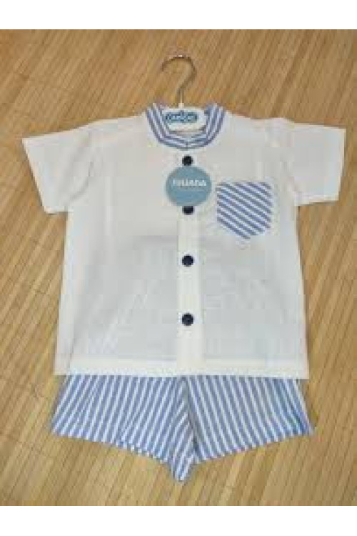 Conjunto 2p Blanco Azul Noche