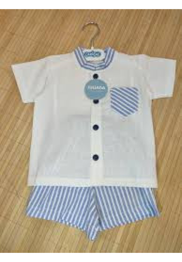 Conjunto 2p Blanco Azul Noche