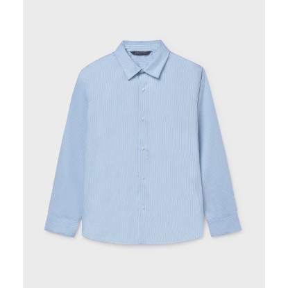 Camisa Rayas M/L Celeste