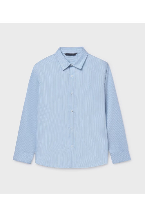 Camisa Rayas M/L Celeste