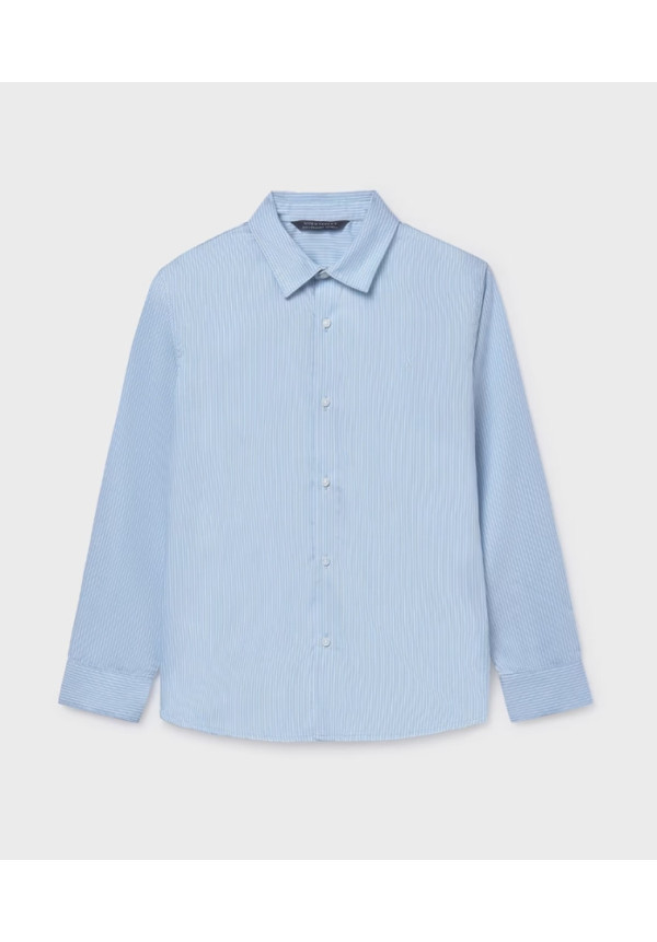Camisa Rayas M/L Celeste